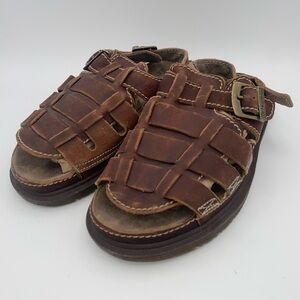 Dr. Martens Chunky Brown Leather Fisherman Buckle Sandals Vintage Y2K  Men's 11